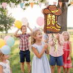 WERNNSAI Western Cowgirl Boot Piñata - Cowboy Hat Pinata Game Western World Theme Party Decorations for Adults Kids Birthday Farm Horse Rodeo Party Supplies with Bat Blindfold