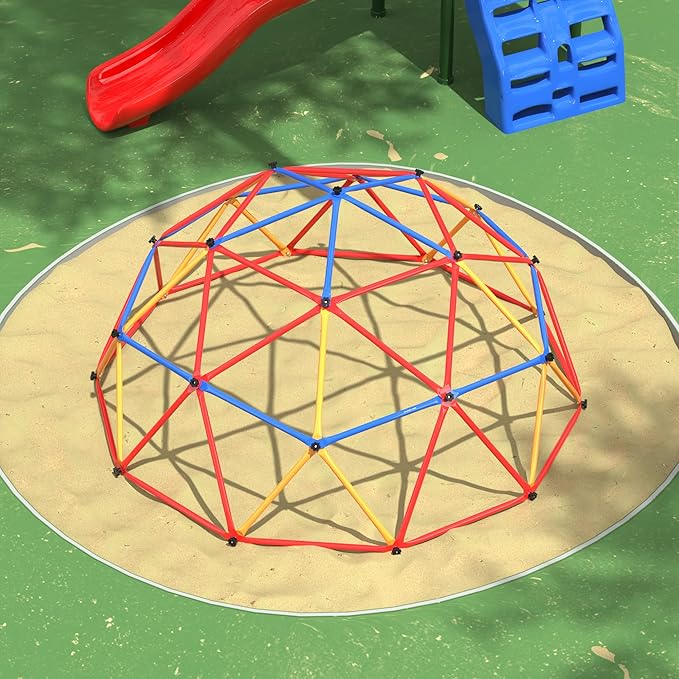 Climbing Dome, Outdoor Toddler Jungle Gym, 7 Ft Climbing Toys for Kids 3-8, Geometric Dome Climber Jungle Gym for Backyard, Outside Climb Dome for Kids Climber