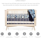 Oilo Crib Sheet, Breathable, Fitted, Turkish Cotton Jersey, 300 Thread Count, Machine Washable, Fits Standard Crib (28" x 52" x 6"), Toddler Bedding, Girl, Boy, & Neutral Nursery Design, Elephant