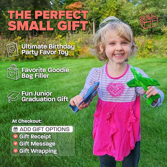 Stocking Stuffer Gifts For Boys&Girls: Foam Airplane Toy Glider Plane Styrofoam Airplanes for Kids. Launcher Air Planes Outdoor Army Toys. Military Gliders Game & Stocking Stuffers for All Ages