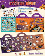 Benresive Reusable Sticker Book for Toddlers 2-4 Years, Fun Travel Stickers for Kids, Waterproof Sticker Books for Toddlers 1-3, Crafts Activities for Todddlers 1-3 2-4 3-5 - Halloween