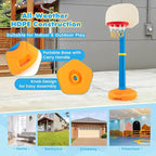 Costzon Kids Basketball Hoop, Height Adjustable 3.9FT- 5.2FT Basketball Goal for Kids, Portable Mini Basketball Set, Indoor Outdoor Toddler Basketball Hoop, Gift for Boys Girls