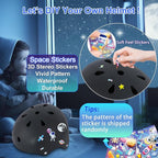 Kids Bike Helmet with DIY Stickers and Knee Pads Elbow Pads Wrist Guard Set for Ages 3-8-14 Toddler Boys Girls Helmet for Roller Skates Cycling Skateboarding Bicycle Scooter