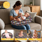 Nursing Pillow, Breastfeeding Pillow with Removable Cover, Ergonomic Breast Feeding Pillow, Baby Feeding Support Cushion for Mom Easier Breastfeeding- Original Size/Feather