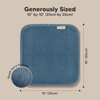 6-Pack Baby Washcloths - Soft Absorbent Viscose from Bamboo Wash Cloths for Babies, Kids, Toddlers, Infant, Newborn Bath Towels,Gentle on Sensitive Skin,10x10 Reusable Face Towels(Navy Blue)