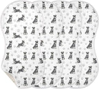 4 Pack Muslin Burp Cloths Miniature Dogs White Cotton Baby Burp Cloths Extra Absorbent and Soft Burping Cloth for Newborn Must Haves 22x11 Inch