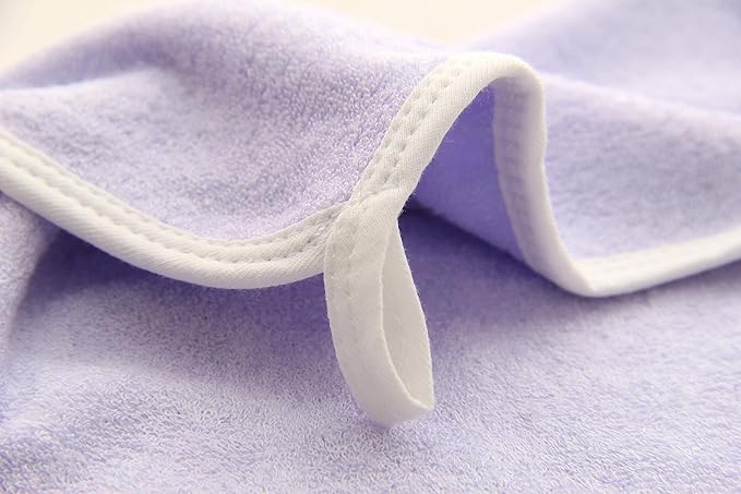 HIPHOP PANDA Baby Washcloths, Rayon Made from Bamboo - 2 Layer Ultra Soft Absorbent Newborn Bath Face Towel - Reusable Baby Wipes for Delicate Skin - Purple, 6 Pack