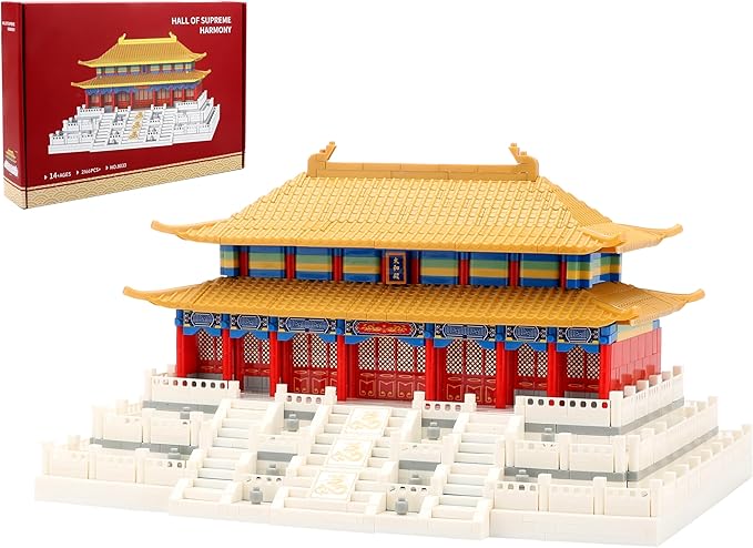 Chinese Architecture Micro Building Blocks Set Hall of Supreme Harmony Collection Model for Display 2166PCS Creative Building Sets for Adults and Age 14+