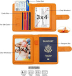 Melsbrinna Rfid Passport Holder for Travel women/Men, Cute Passport Wallet Rfid Blocking Card Slots, Rfid Passport Cover/CaseTravel Wallet, Passport Book Holder (1, Orange)