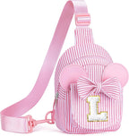 Birthday Gifts for 3 4 5 6 7 Year Old Girls - Small Crossbody Bags for Kids Little Girls 3-8, Initial Small Sling Bag Belt Bag Purse for Girl Teen Kids Birthday Gift (Pink L)