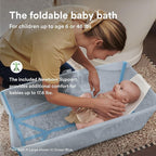 Stokke Flexi Bath X-Large Bundle, White - Spacious Baby Bathtub + Newborn Support - Lightweight, Foldable & Easy to Store - Best for Ages 0-6
