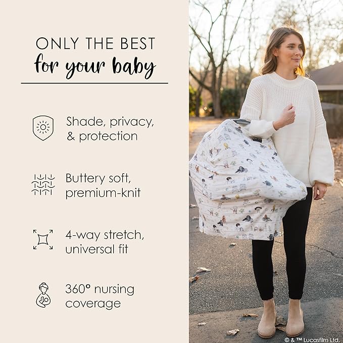 Milk Snob Original Star Wars 5-in-1 Cover, Precious Padawans, Privacy for Breastfeeding, Baby Car Seat, Carrier, Stroller, High Chair, Shopping Cart, Lounger Canopy - Newborn Essentials, Nursing Top