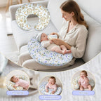 2 Pack Nursing Pillow Covers – Soft Breathable Cotton, Fits Standard Breastfeeding Pillows, Washable & Hypoallergenic for Newborn Baby Girls & Boys,Cover Only