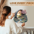 Wooden Puzzles for Adults, Spring Flower Wooden Jigsaw Puzzle for Adults, 280 Piece Unique Animal Shape Wood Puzzles Adult, Birthday Party Gifts for Friends & Family Game Home Decor (L-13.4 * 13.1in)