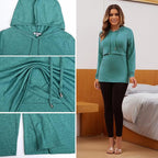 GINKANA Women's Nursing Hoodie Sweatshirt Long Sleeves Breastfeeding Maternity Tops Casual Clothes