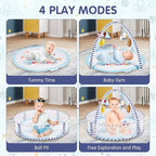Activity Gym, Baby Play Gym Mat for Toddlers, 0-18 Months Tummy Time Play Mats, Infant Play Gym with Detachable Toys for Sensory Exploration and Motor Skill Development, PM2406