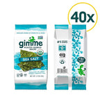 Gimme Seaweed Organic Premium Roasted Seaweed Snacks, Sea Salt, 40 Count, Keto, Vegan, Gluten-Free, Great Source of Omega3s and Iodine, Healthy On-The-Go Snack for Kids and Adults
