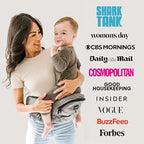 Tushbaby The Original Premium Quality Hip Seat Carrier – Safety-Certified Baby & Toddler Carrier with Secure Safety Buckles, No-Flimsy-Foam Design, Storage Pockets & Nursing Pillow. 0–3 yrs