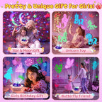 Girls Toys, 【6 Slides+96 Projections】Unicorn Night Light Projector,【Unicorn+Mermaid+Princess】Girls Toys 0-14,Star&Moon Projector for 3 Year Old Girl Gifts, Birthday Gifts,Juguetes para Niñas,Baby Gift