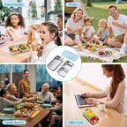 4 Set Reusable Snack Containers with Lids,2 Single and 2 Double Compartment Stainless Steel Snack Food Containers,for Snacks Dips Travel and Outdoor