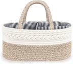 Maliton Diaper Caddy Organizer for Baby, Cotton Rope Baby Gift Basket, Portable Diaper Organizer for changing table, Nursery Storage Organizer, Shower Gifts for Newborn,baby essentials