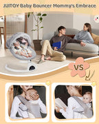 Electric Baby Swings for Infants to Toddler Baby Swing with 5-Speed 5-Point Carabiner,with Bluetooth Music 10-Preset Melodies Gray