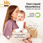 KeaBabies Organic Cotton Burp Cloths Baby Girl, Boy - 6-Pack Large Burping Clothes for Babies, Spit Up Rags, Super Soft & Absorbent Newborn Wash Towels, Gender Neutral, Non-Shrink (Stria, Mauve)