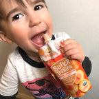 Happy Tot Organics Super Bellies Stage 4, Organics Banana, Carrot and Strawberry (Pack of 16) & Stage 4 Fiber & Protein 4 Flavor Variety Pack (Pack of 16)