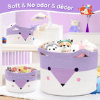 Large Baby Basket Toy Storage 3 Pack, (20"x13.8") Woven Baby Laundry Basket, Stuffed Animal Storage.