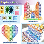 Magnetic Tiles Kids Toys STEM Sensory Toy Magnetic Building Blocks Toys for Toddlers Boys & Girls Ages 3 4 5 6 7 8+ Birthday Girls Gifts