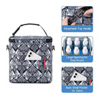 Breastmilk Cooler Bag with Ice Pack Fits 6 Baby Bottles Up to 9 Ounce, Baby Bottle Bag with Shoulder Strap for Nursing Mom Daycare, Black