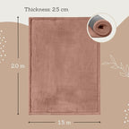 Stylish Coral Velvet Baby Play Mat for Floor 60" x 80" Brown – Soft 1" Thick High-Density Memory Foam Nursery Rug,Kids Rug with Non-Slip Backing for Crawling & Playing, Playroom Rug, Kids Carpet