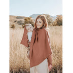 Konssy Muslin Nursing Cover for Breastfeeding, 360° Full Privacy Breathable 100% Cotton Breastfeeding Cover, Multi-use Carseat Canopy(Chestnut)