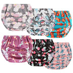 Joyo roy 6Pcs Waterproof Cloth Diaper Cover Reusable Plastic Training Pants for Toddlers Plastic Diaper Covers for Baby Girls Leak Proof Rubber Pants for Potty Training Covers for Cloth Diapers 3T