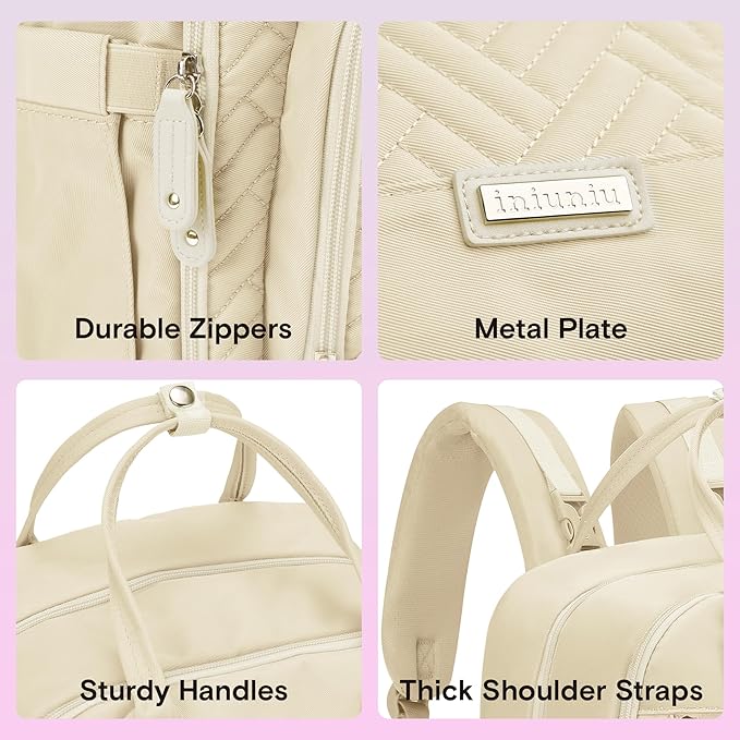 iniuniu Diaper Bag Backpack, 4 in 1 kit Large Unisex Baby Bags for Boys Girls, Waterproof Travel Back Pack with Diaper Pouch