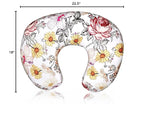 Floral Nursing Pillow Cover, Breastfeeding Pillow Slipcover for Baby Girls, Soft Snug Fits On Newborn Feeding Pillow Case