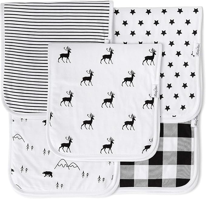 Premium 5-Pack Large Organic Cotton Burp Cloths – 3 Layers, Ultra Soft & Absorbent Burping Towel, Shoulder Towel & Hand Towel