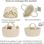 Diaper Caddy Organizer Cotton Rope Baby Basket Nursery Storage and Portable Tote Bag for Car Ideal Baby Shower Gifts and Registry Must-Have for Newborn Essentials beige