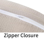 Onacosht Muslin Nursing Pillow Cover Soft 100% Cotton Feeding Pillow Slipcover Fits Standard Infant Nursing Pillow for Baby Boy and Girl, Fog