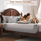 Bed Rail for Toddlers, Baby Bed Rail Guard for Kids, Toddler Bed Rails with Reinforced Anchor Fit, Height Adjustable & Foldable Bed Rail Guard for Twin, Full, Queen & King Beds (Grey, 59IN)
