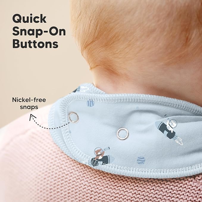 10-Pack Organic Baby Bandana Bibs for Girls - Super Absorbent Triangle Baby Bibs for Drooling and Teething Infant, 100% Cotton Extra Soft for Newborn, Infant 0-36 Months (Cosmo)