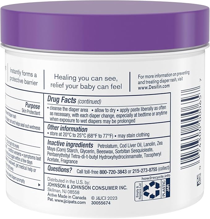 Desitin Maximum Strength Baby Diaper Rash Cream, 40% Zinc Oxide for Treatment, Relief & Prevention, Hypoallergenic, Phthalate- & Paraben-Free Paste, Protects Skin For Up To 12 Hours, 16 oz