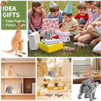 6PCS Australian Animal Figurines Family Toys for Kids, Zoo Safari Animal Figure, Includes Koala,Kangaroo,Platypus Figures with Cubs, Birthday Gift Party Favors Cake Toppers for Boy Girl