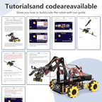 Robot Arm Expansion Pack Smart Car Starter Kit, Robotics Kit for Kids Ages 8-12 12-16, STEM Toys Coding Robot Kit for Teens & Adults(QD007)