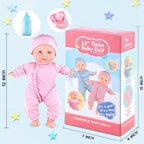 Toy Choi's Baby Doll Twin Baby Dolls 12 inch Soft Body 2 Dolls Playset with Rompers, Hat, Pacifier and Doll Bibs, Gifts for 1 2 3 4 5 Year Old Boys Girls, Toddlers and Kids