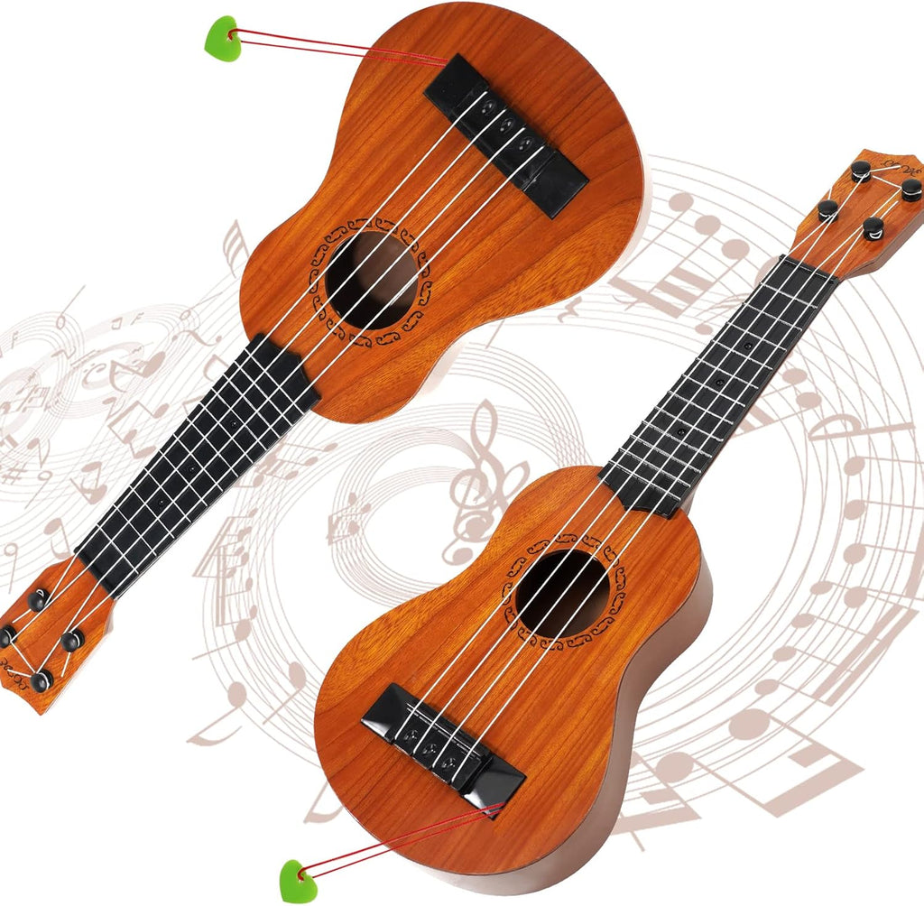 Raimy 17in Kids Ukulele Guitar - 4 Strings Mini Guitar Children Musical Instruments Educational Toys with Picks for Toddler Kids Boys Girls Beginner (Burlywood)