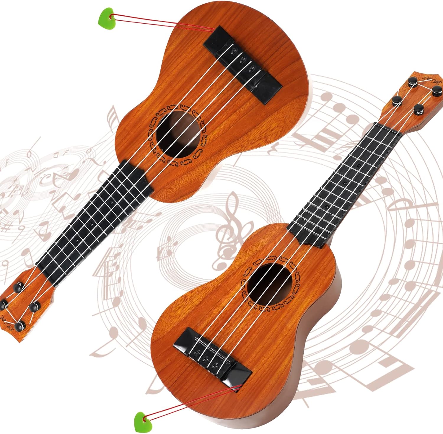 Raimy 17in Kids Ukulele Guitar - 4 Strings Mini Guitar Children Musical Instruments Educational Toys with Picks for Toddler Kids Boys Girls Beginner (Burlywood)