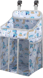 Accmor Hanging Baby Diaper Caddy Organizer, Diaper Stacker, Baby Crib Hanging Classified Storage Bag Organizer for Changing Table, Crib, Playard or Wall & Nursery Organization, White