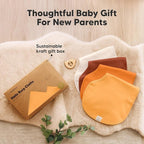 KeaBabies 4-Pack Baby Burp Cloths Baby Girl, Boy - Organic Cotton Burp Cloth, Extra Large, Absorbent, Soft Burping Cloths & Bibs Set for Babies, Newborn Burp Clothes, Thick Burp Ragss (Sahara)