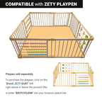 Zety Compatible Baby Play Mat - PU Leather Baby Playpen Mat - Waterproof Baby Play Mats for Floor - 1.5" Thick High Density Foam Play Mat (Colored, 8-Panel) (Beige, 8-Panel)